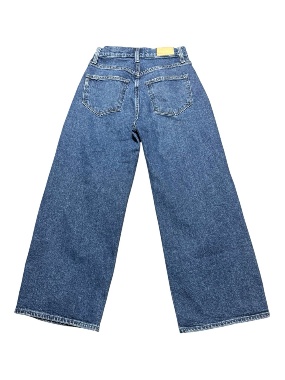 PAIGE Wide-Leg Denim Jeans in Medium Blue Size 24 Petite Ankle Boho Summer - Picture 9 of 11